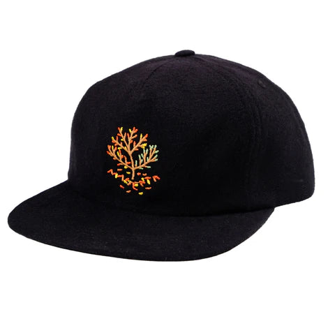 Magenta Tree Snapback Hat Black