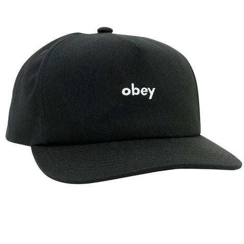 Obey Lowercase 5 Panel Snapback Black