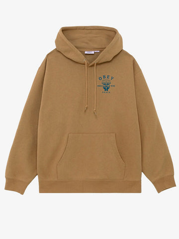 Obey Lotus With Hands Fleece Hoodie Warm Taupe