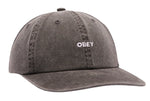 Obey Pigment Lowercase 6P Strapback Hat Black