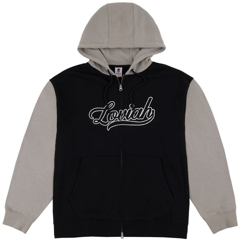 Loviah Baseball Zip Up Hoodie Black