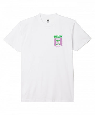 Obey Chain Link Fence Icon Tee White